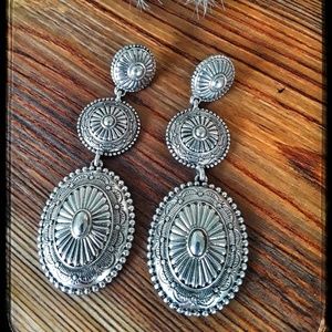 Southwestern Style Concho Tiered Post Earrings